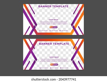 plantilla de banner de negocio de gradiente hexagonal moderno