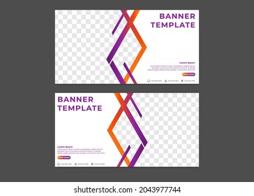 modern hexagonal gradient business banner template