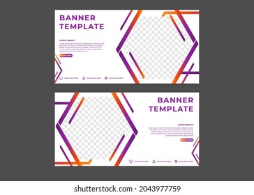 plantilla de banner de negocio de gradiente hexagonal moderno