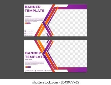 modern hexagonal gradient business banner template
