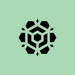 Modern Hexagonal House Abstract Rose Flower Logo