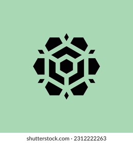 modern hexagonal house abstract rose flower logo svg