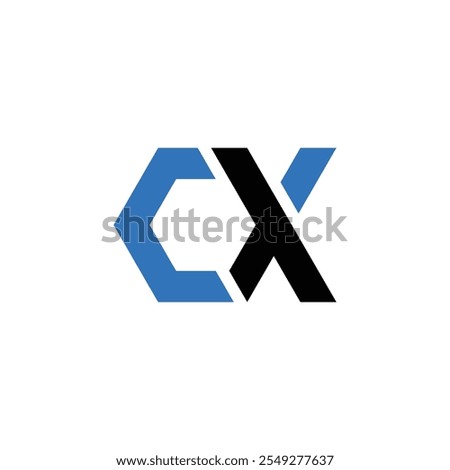 Modern Hexagonal Letter CX Logo