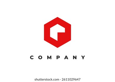 modern hexagonal letter e logo