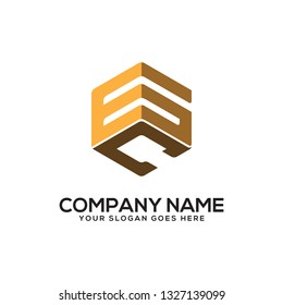 modern hexagonal letter GC initial logo vector