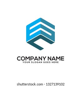 modern hexagonal letter GC initial logo vector