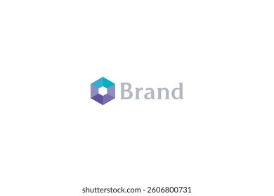 Modern Hexagonal Letter V or A logo, cubic box minimal logo, Geometric brand logo with white background. 