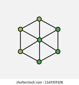 Modern Hexagonal Line Art Logo