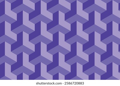 Modern Hexagonal Optical Illusion Pattern in Shades of Purple