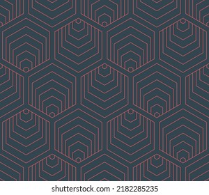 Los Hexagones Modernos Esbozan El Fondo Resumen Del Vector De Patrón Sin Maravilla Tecno Rave. Papel de fondo conceptual repetitivo de la estructura hexagonal geométrica lineal. Ilustración gráfica de moda interminable en línea fina