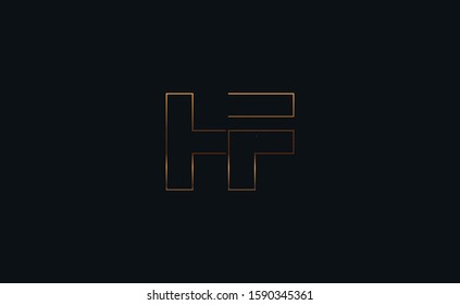 Modern HF FH H F logo design template