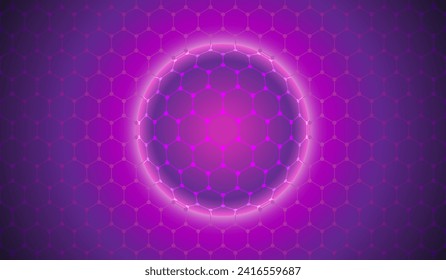 Modern Hi Tech Background Pink Purple Ball Sphere With Hexagon pattern Vector illustration