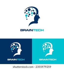 modern and hi tech brain logo, vector