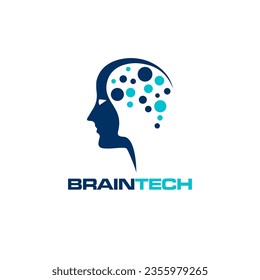 modern and hi tech brain logo, vector