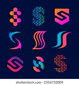 modern and hi tech letter S logo, vector