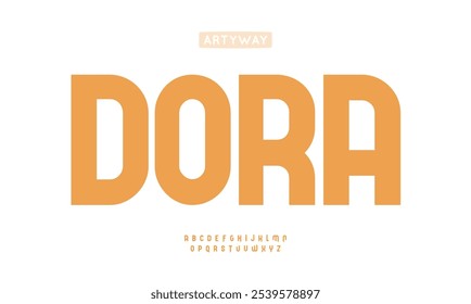 Alfabeto alto y audaz moderno, sans serif geométrico, fuente de moda para el logotipo elegante, marca audaz, titulares amigables, estilo tipográfico urbano, diseño minimalista, tipografía de declaración limpia. tipografía de Vector