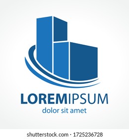 modern high buildings, vector logo template