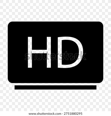 Modern high definition icon. Digital display quality. Multimedia video Vector. Professional software interface element. EPS 10.