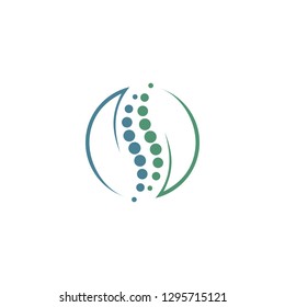 Modern high end medical chiropractic spine logo with dots and classy look