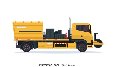 Modern High Performance Road Asphalt Pavement Truck Illustration