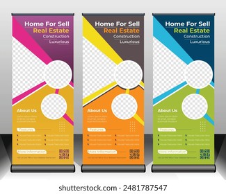 Modern and high quality roll up banner design template