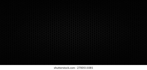 Fondo geométrico negro moderno de alta resolución con rejilla poligonal. Abstractas patrón hexagonal metálico negro. Ilustración vectorial simple