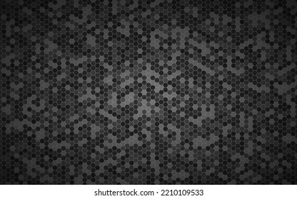 Modern high resolution blue geometric background with polygonal grid. Abstract black metallic hexagonal pattern. Simple vector illustration