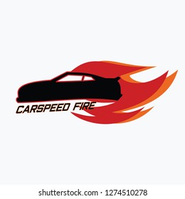 Modern High speed car with flame logo concept
