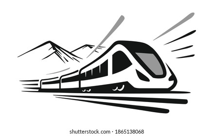 modern high speed train emblem