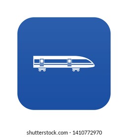 Modern high speed train icon digital blue for any design isolated on white vector illustration