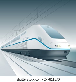 Modern high speed train isolated on background. Vector illustration