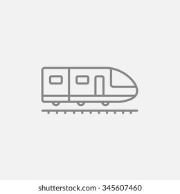 Modern High Speed Train Line Icon For Web, Mobile And Infographics. Vector Dark Grey Icon Isolated On Light Grey Background.