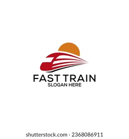 modern high speed train logo design template