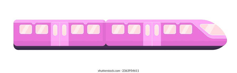 Modern high speed train semi flat colour vector object. Railway wagon. Subway train. Rail transport. Editable cartoon clip art icon on white background. Simple spot illustration for web graphic design