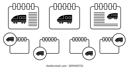 Modern high speed train vector icon in calender set illustration for ui and ux, website or mobile application