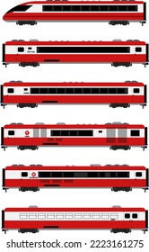 Modern high speed trains vector