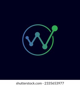 modern and high tech logo letter W, vector