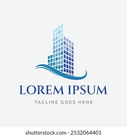 Modern High Tower Building for Real Estate and Mortgage Icon Symbol Illustration Design Vector
