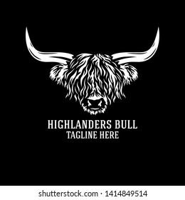 modern highlanders bull logo. Vector illustration.