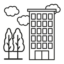 Modern High-rise Building Icon. Building, City. Vector Illustration. Stock Image.