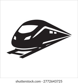 Modern High-Speed Bullet Train Vector Icon - Express Railway Transport Symbol
