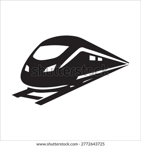 Modern High-Speed Bullet Train Vector Icon - Express Railway Transport Symbol
