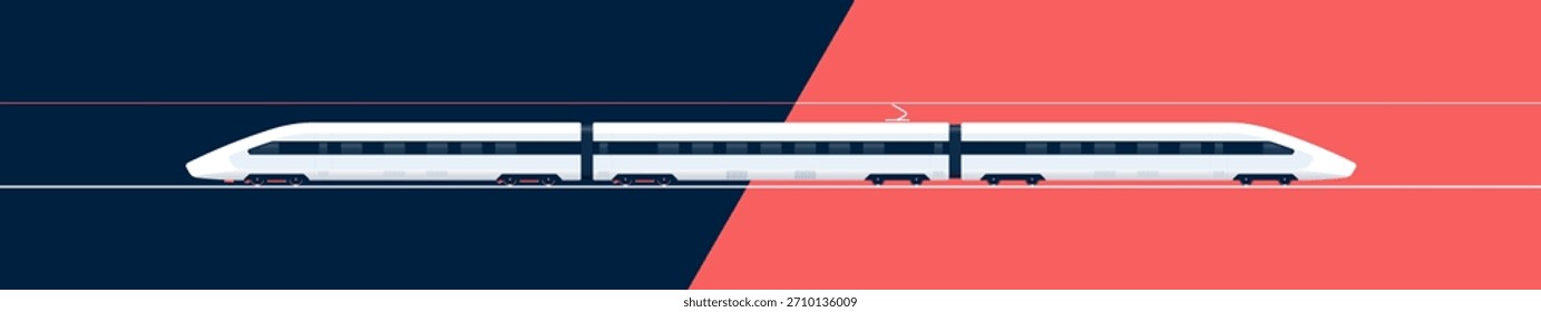Moderno tren de pasajeros de alta velocidad. Vista lateral. Imagen de Vector limpio