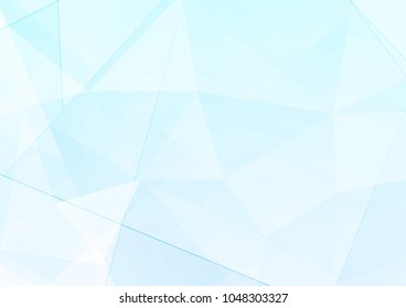 Modern high-tech abstract minimal blue triangular background. Crystal geometrical pattern. Vector illustration
