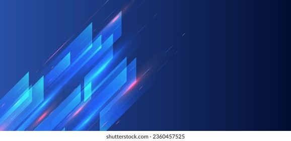 Modern high-tech background for presentations and websites. Digital Internet communication. Abstract background with glowing dynamic lines. Futuristic red-blue stripes. 