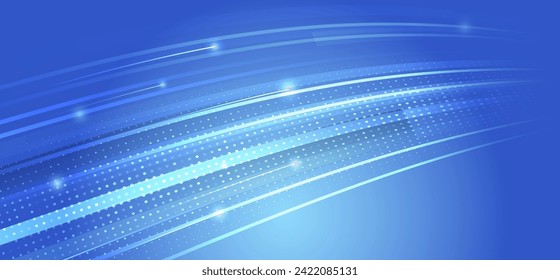Modern high-tech background for presentations and websites. Abstract background with glowing dynamic lines. Futuristic red-blue stripes with arrows.