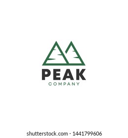 Modern Hills Mountain Peaks Vector Logo Design Inspiration