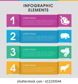 Modern hippo infographic template. infographic design with hippo icons includes . can be used for presentation, diagram, annual report, web design. 