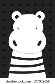 modern hippo vector illustration art