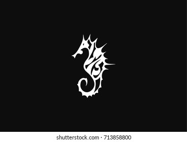 Modern hippocampus icon logo